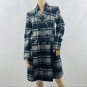 Urban Republic Black White Gray Plaid Coat
